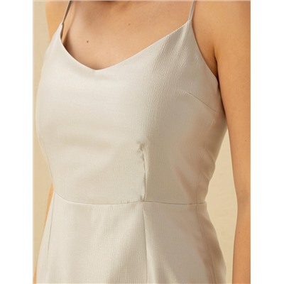 Gri Regular Fit Dokuma Elbise