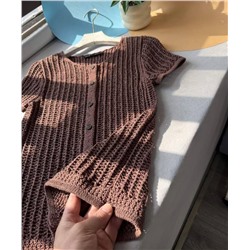 Женский кардиган фактурной вязки с коротким рукавом  МАНГ*О