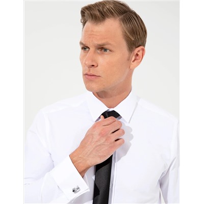 Beyaz Slim Fit Uzun Kollu Basic Gömlek
