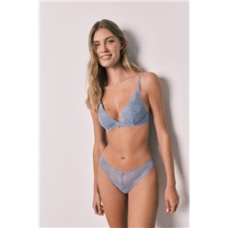 Tanga encaje azul
