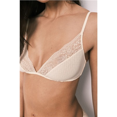 Sujetador triangular algodón amarillo NATURAL