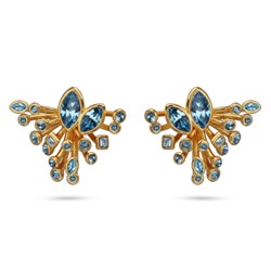 Серьги Эйва (кристаллы SW аквамарин; покрытие золото), Есть комплект
