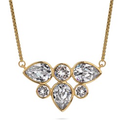 Кулон Эйва (кристаллы SW белые; покрытие золото 70см), Есть комплект