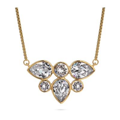 Кулон Эйва (кристаллы SW белые; покрытие золото 70см), Есть комплект