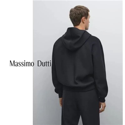 Мужское элегантное двухстороннее шерстяное пальто на молнии с капюшоном  Massim*o Dutti