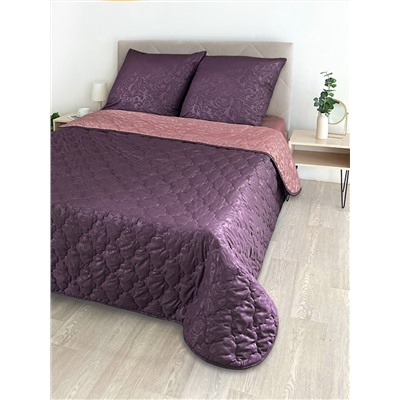 Комплект постельного белья с одеялом New Style КМ-025 баклажан-бордо