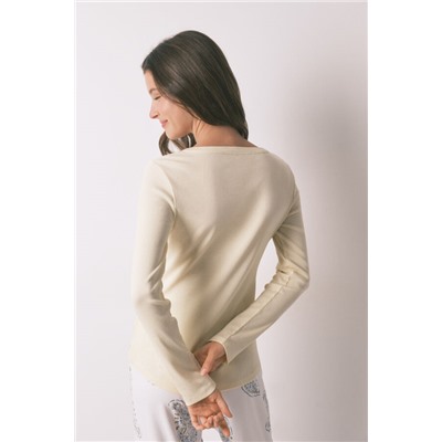 Camiseta manga larga algodón amarillo