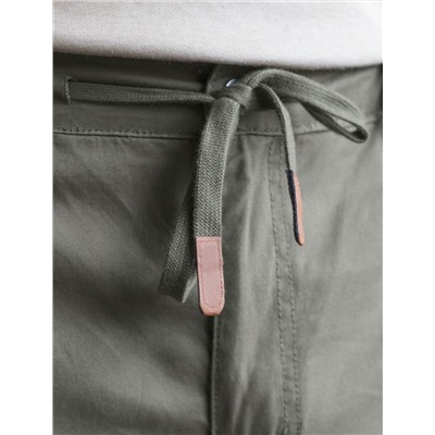 Брюки с поясом на резинке из эластичного твилла