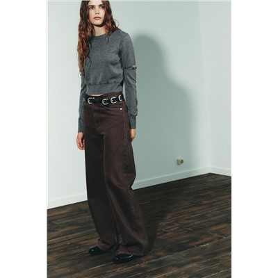 TRF EXTRA WIDE-LEG HIGH-WAIST JEANS