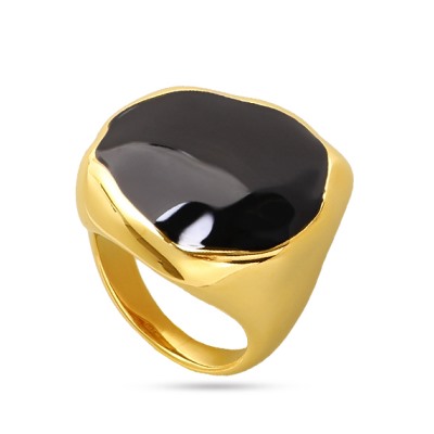 Кольцо Палитра (эмаль черная; покрытие золото), Есть комплект