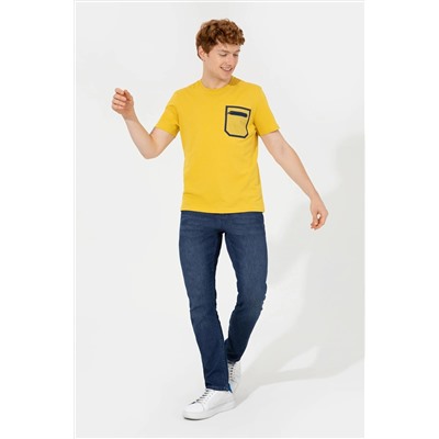 Erkek Safran Bisiklet Yaka Tişört