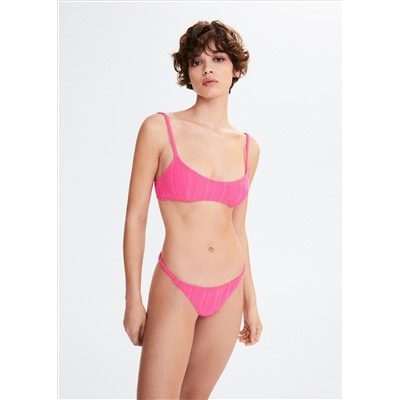 Top bikini textura rayas