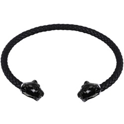 Чокер Пантера (эмаль черная, кристаллы SW белые; покрытие родий), Есть комплект