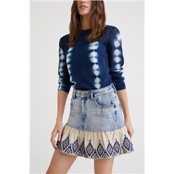 Minifalda vaquera patch de volantes