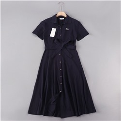 Приталенное хлопковое платье 2 цвета ЛАКОСТ*Е