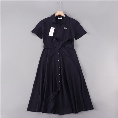 Приталенное хлопковое платье 2 цвета ЛАКОСТ*Е