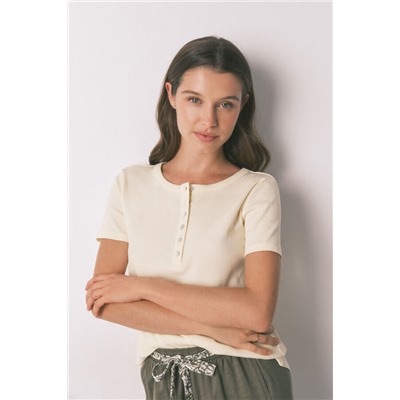 Camiseta manga corta algodón amarilla