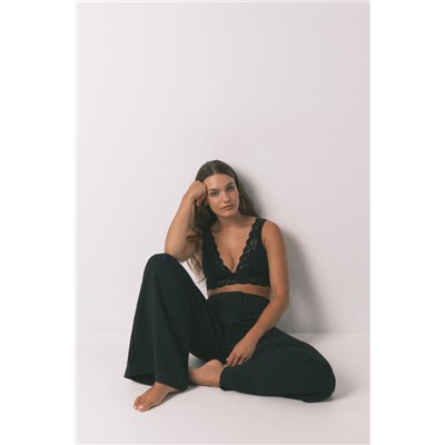 Sujetador bralette halter encaje negro