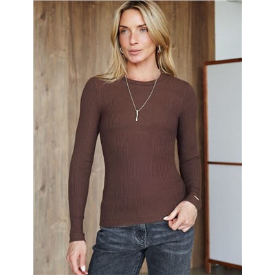 Джемпер из трикотажа в широкий рубчик