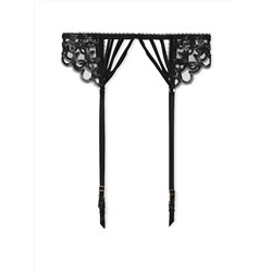 Shimmer Heart Embroidery Garter Belt