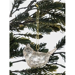 Игрушка елочная, 6 см, акрил, шампань, Птица, New year