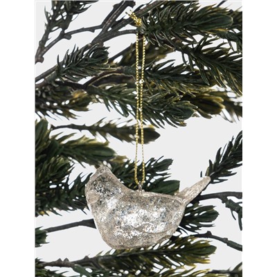 Игрушка елочная, 6 см, акрил, шампань, Птица, New year