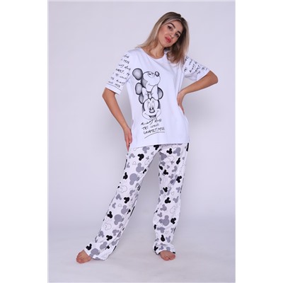 Костюм женский с брюками и футболкой 376