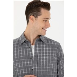 Erkek Gri Uzun Kollu Gömlek