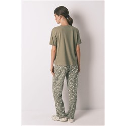 Pijama largo 100% algodón Smiley kaki