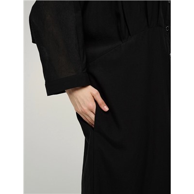 Черное Платье-рубашка