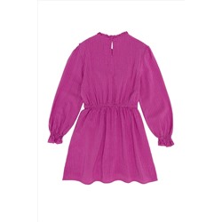 Kız Çocuk Menekşe Dokuma Elbise