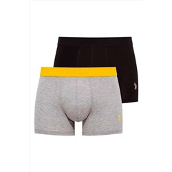 U.S. Polo Assn. U.S. Polo Assn. Erkek Gri Melanj - Siyah 2 Li Boxer