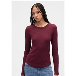 Waffle-Knit Crewneck T-Shirt