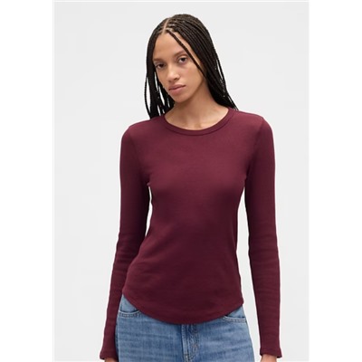 Waffle-Knit Crewneck T-Shirt