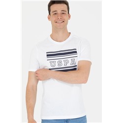 Erkek Beyaz Bisiklet Yaka Tişört