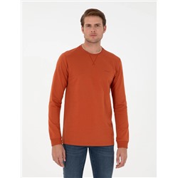 Kiremit Regular Fit Bisiklet Yaka Basic Sweatshirt