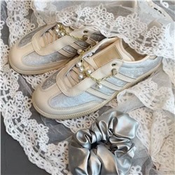 Женские кеды АДИДА*С с кружевным принтом