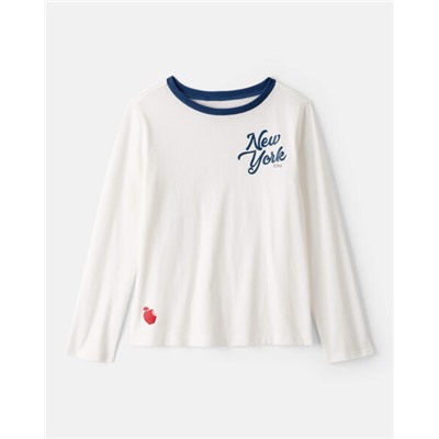 Girls Paris Long-Sleeve Graphic Tee - Ivory