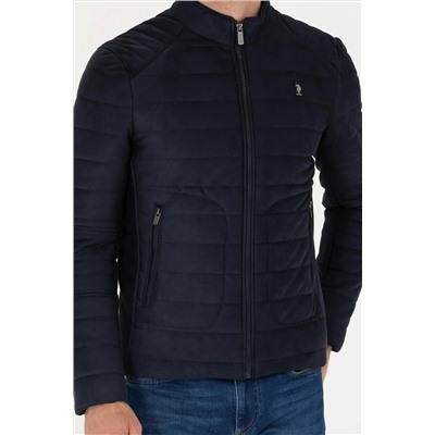 Erkek Lacivert Deri Ceket