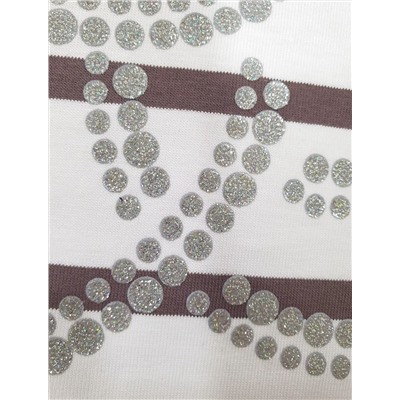 Свободная футболка в широкую полоску с принтом из премиального хлопка с эластаном