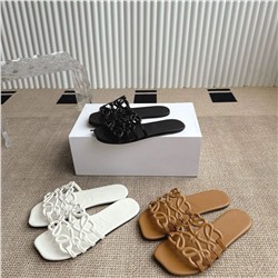 Шлепки на плоской подошве (натуральная кожа)