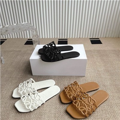 Шлепки на плоской подошве (натуральная кожа)