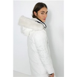 Abrigo largo acolchado recto mandalas