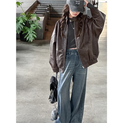 Кожаная куртка для девочек 2025