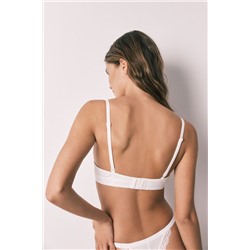 Sujetador clásico algodón canalé blanco BEAUTIFUL