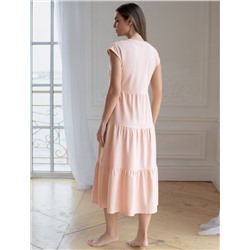 Ярусное платье А силуэта с V вырезом из 100% премиального хлопка