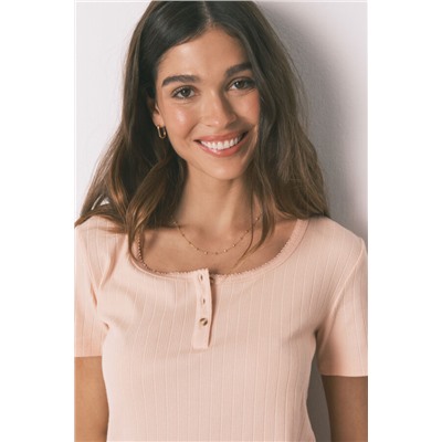 Pijama Capri algodón estampado rosa amarillo