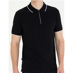 Siyah Slim Fit Polo Yaka Tişört
