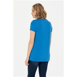 Kadın Saks Basic Tişört