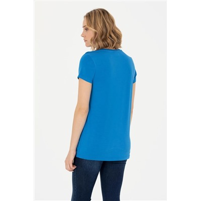 Kadın Saks Basic Tişört